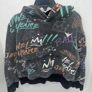 Jewel House Boys Hoodie Size 7 Black Graphic